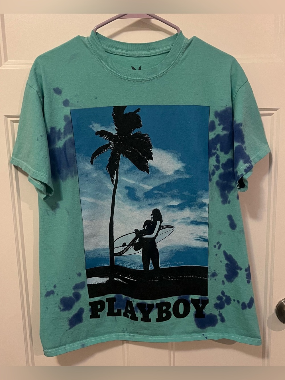 Playboy Tie -Dye Tee T-Shirt Surf Graphic Tee, Sz S